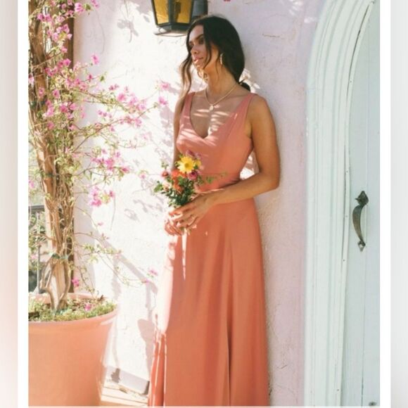 Show Me Your Mumu Jenn Maxi Bridesmaid V-Back Women's Dress Wedding (Size M) - Picture 2 of 11